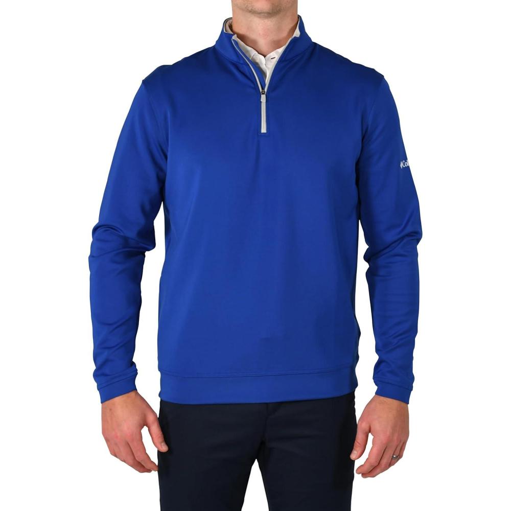 imageColumbia Mens Golf Wickhams Hills Quarter Zip OMNI WICK PulloverAzul