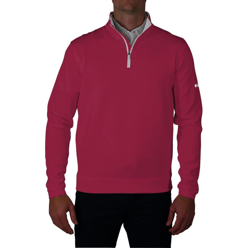 imageColumbia Mens Golf Wickhams Hills Quarter Zip OMNI WICK PulloverBeet