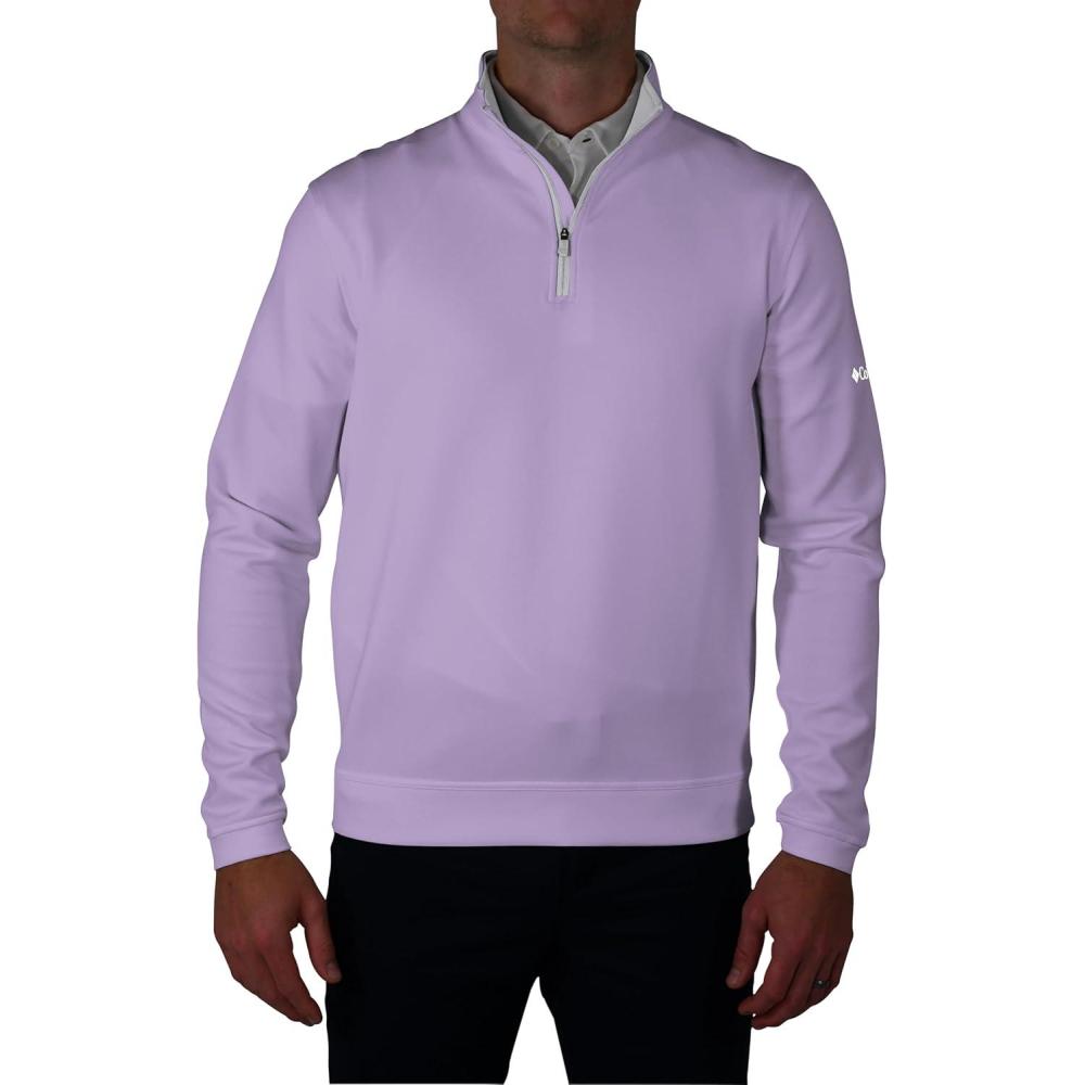 imageColumbia Mens Golf Wickhams Hills Quarter Zip OMNI WICK PulloverFrosted Purple