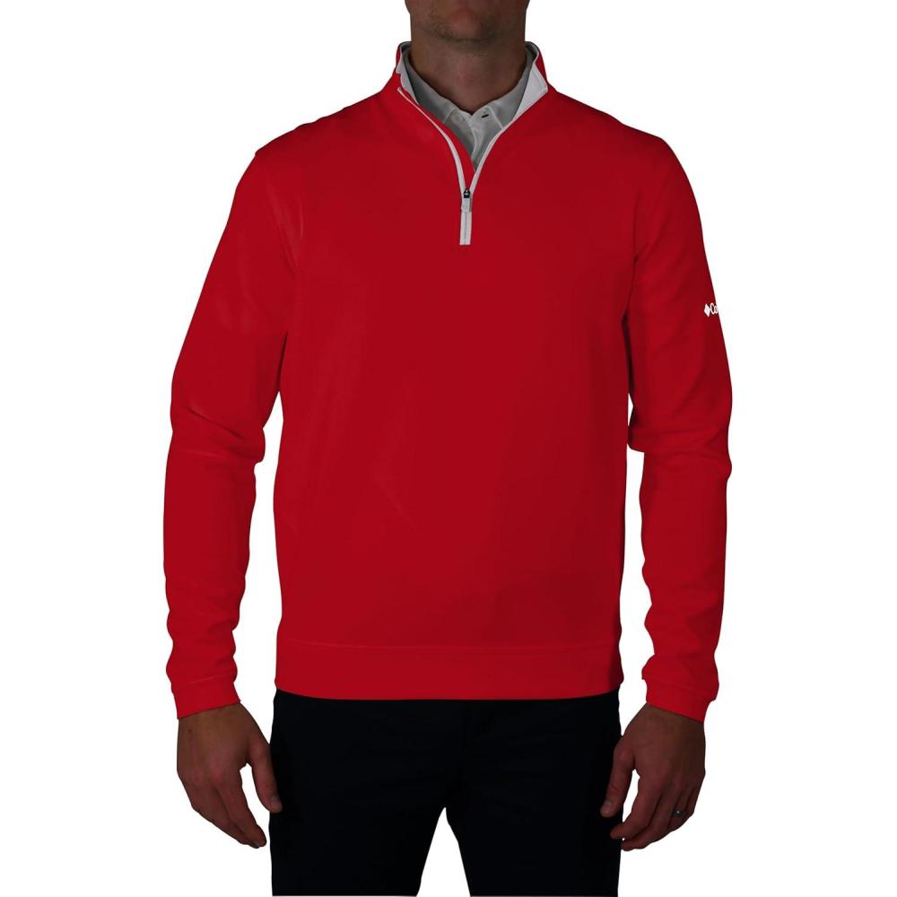 imageColumbia Mens Golf Wickhams Hills Quarter Zip OMNI WICK PulloverIntense Red