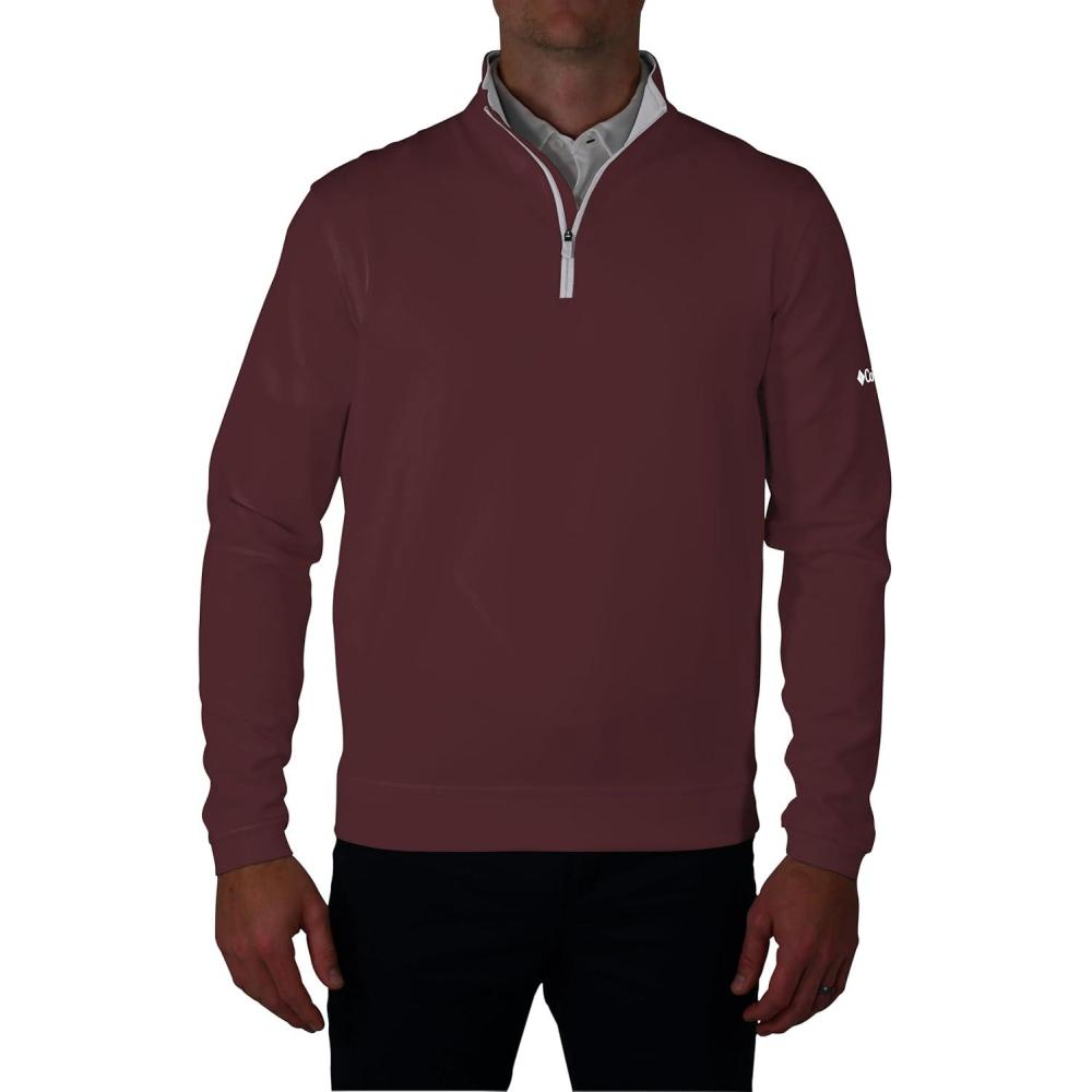 imageColumbia Mens Golf Wickhams Hills Quarter Zip OMNI WICK PulloverMaroon
