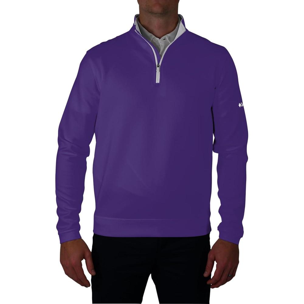 imageColumbia Mens Golf Wickhams Hills Quarter Zip OMNI WICK PulloverPurple