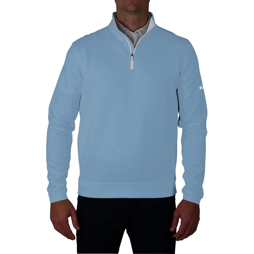 imageColumbia Mens Golf Wickhams Hills Quarter Zip OMNI WICK PulloverWhite Cap