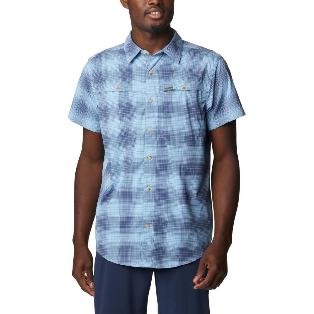 imageColumbia Mens Newton Ridge Plaid Short SleeveJet Stream Soft Ombre