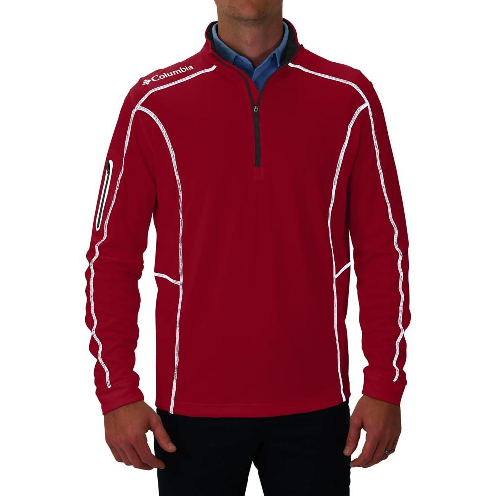 imageColumbia Mens OMNI WICK Shotgun 14 Zip Pullover Breathable Long SleeveBeet