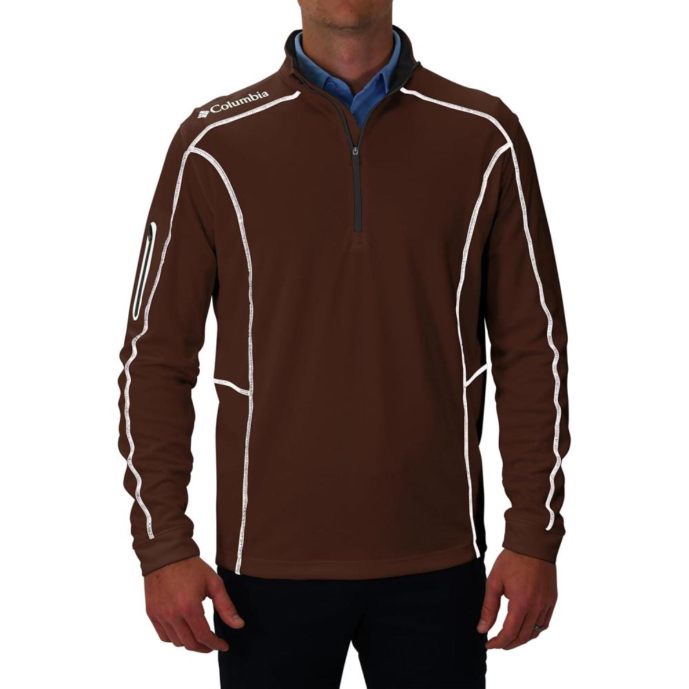 imageColumbia Mens OMNI WICK Shotgun 14 Zip Pullover Breathable Long SleeveBrown