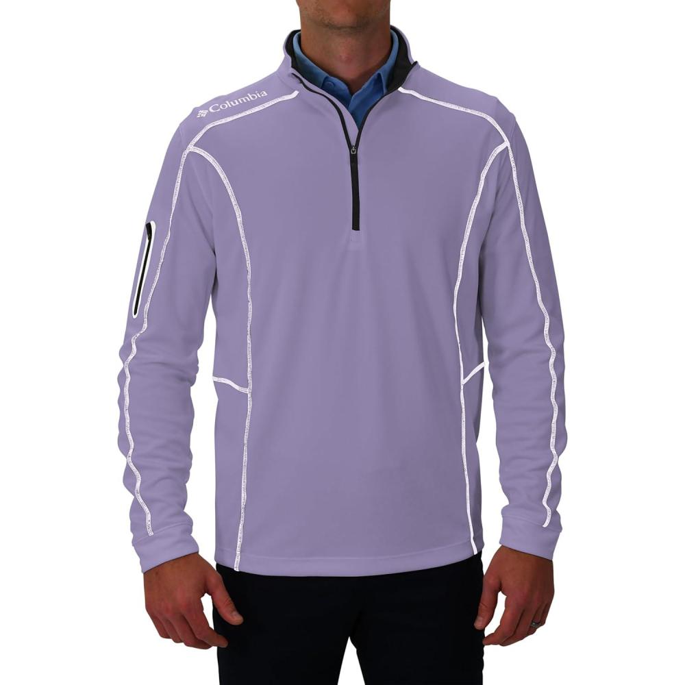 imageColumbia Mens OMNI WICK Shotgun 14 Zip Pullover Breathable Long SleeveFrosted Purple