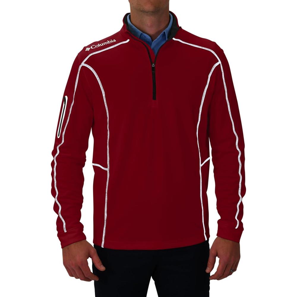imageColumbia Mens OMNI WICK Shotgun 14 Zip Pullover Breathable Long SleeveGarnet
