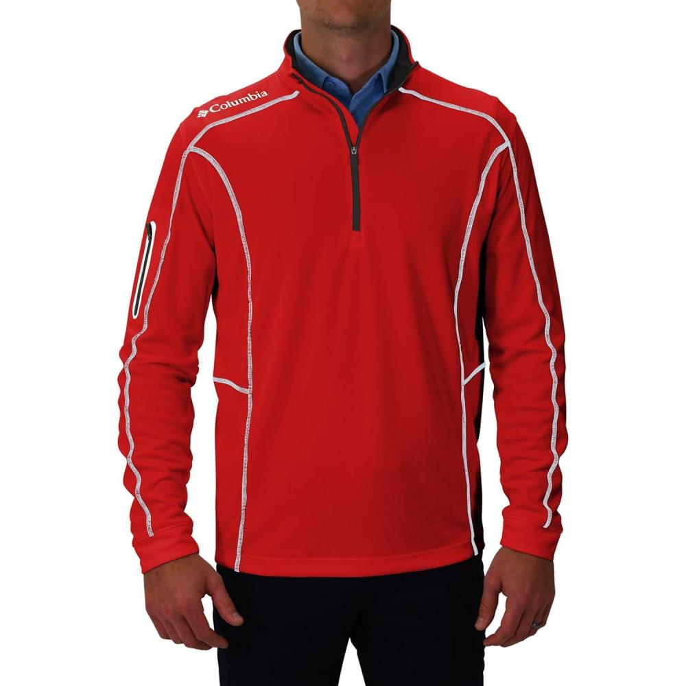 imageColumbia Mens OMNI WICK Shotgun 14 Zip Pullover Breathable Long SleeveIntense Red