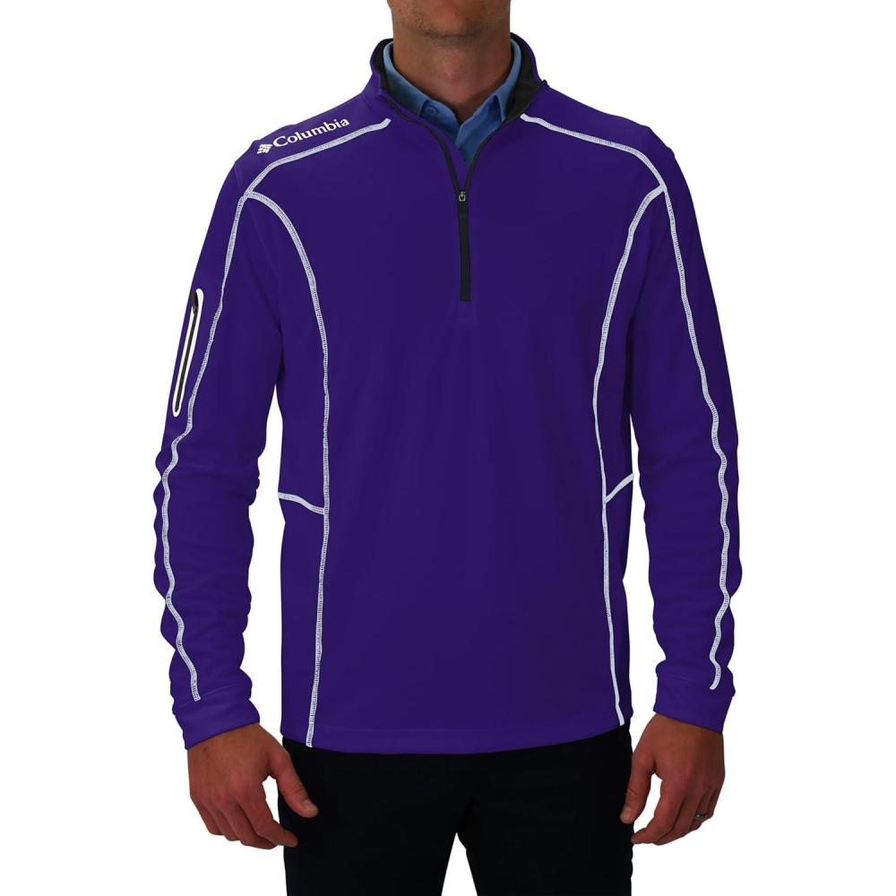 imageColumbia Mens OMNI WICK Shotgun 14 Zip Pullover Breathable Long SleeveUw Purple