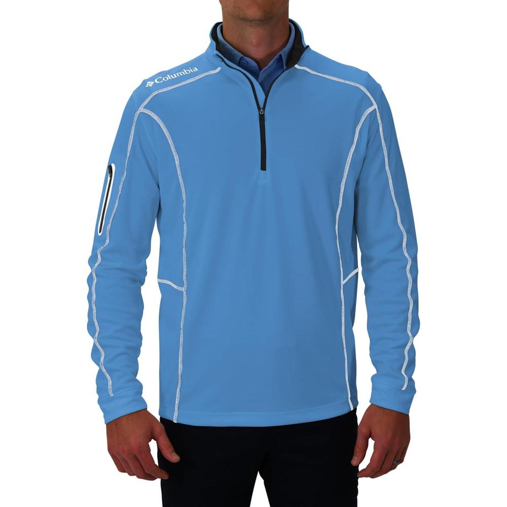 imageColumbia Mens OMNI WICK Shotgun 14 Zip Pullover Breathable Long SleeveWhite Cap