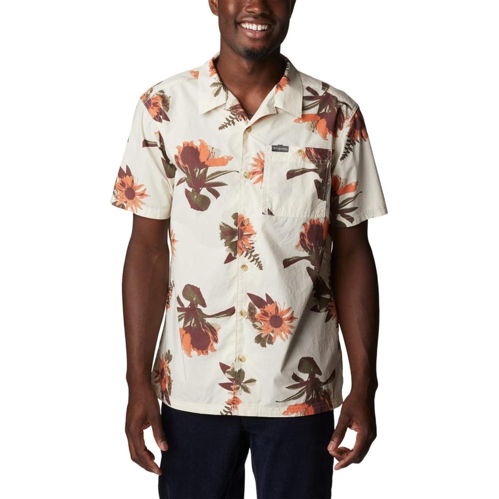imageColumbia Mens Pine Canyon Short SleeveHiking ShirtChalk Staycation