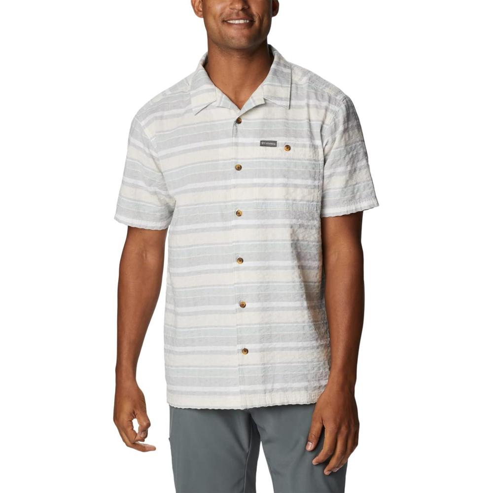 imageColumbia Mens Pine Canyon Short SleeveHiking ShirtColumbia Grey Stripe