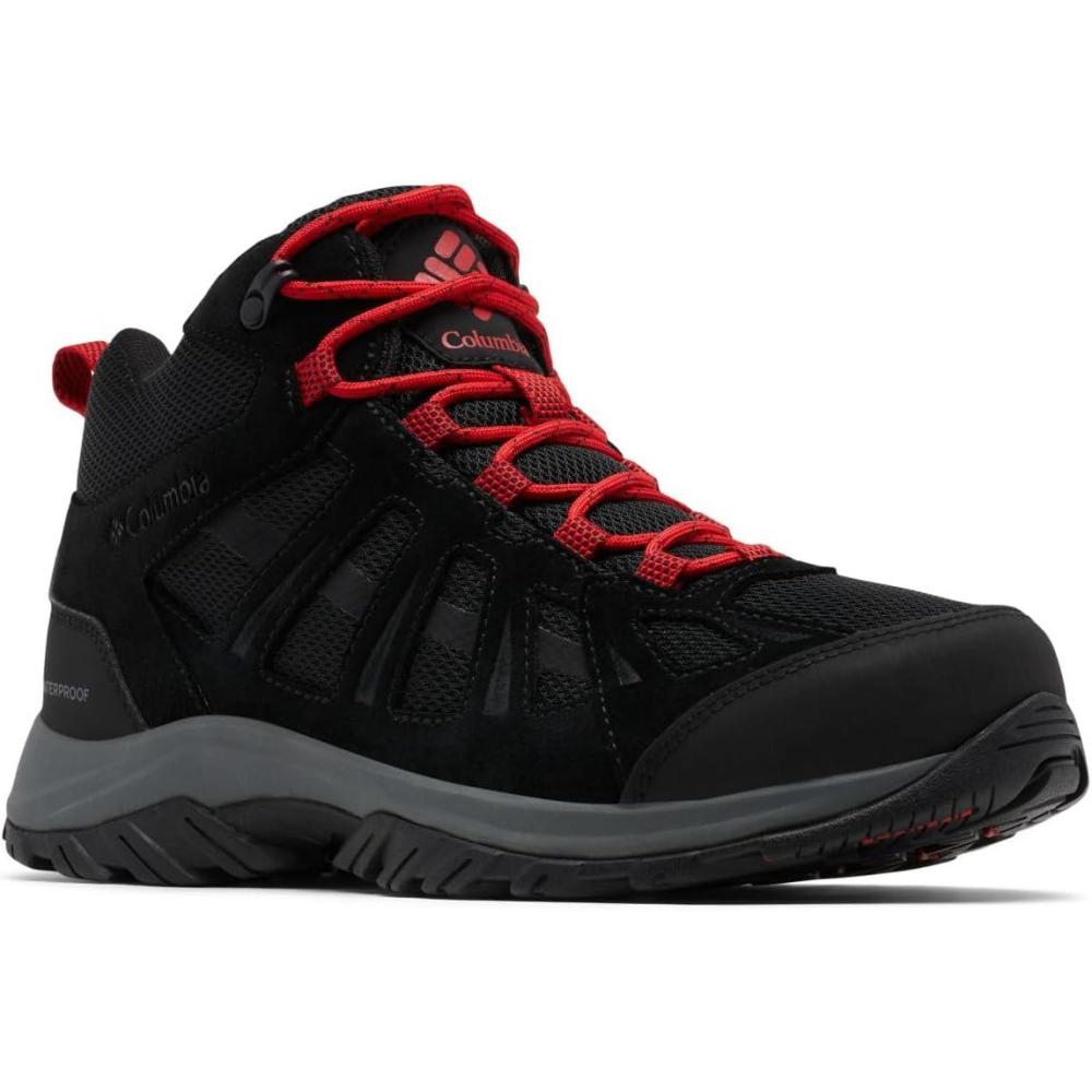 imageColumbia Mens Redmond Iii Mid Waterproof Hiking ShoeBlackMountain Red