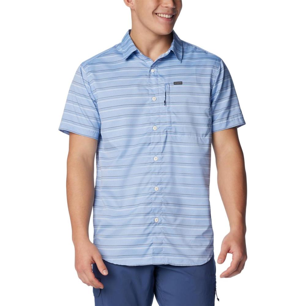 imageColumbia Mens Silver Ridge Utility Lite Novelty Short SleeveSkyler Chambray Stripe