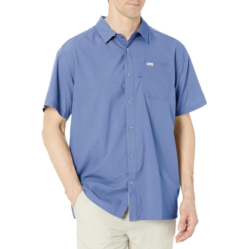 imageColumbia Mens Standard Slack Tide Camp ShirtBluestone