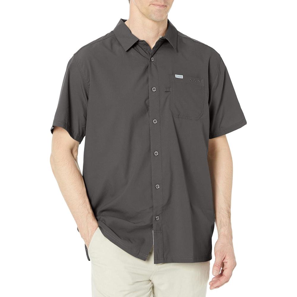 imageColumbia Mens Standard Slack Tide Camp ShirtCity Grey