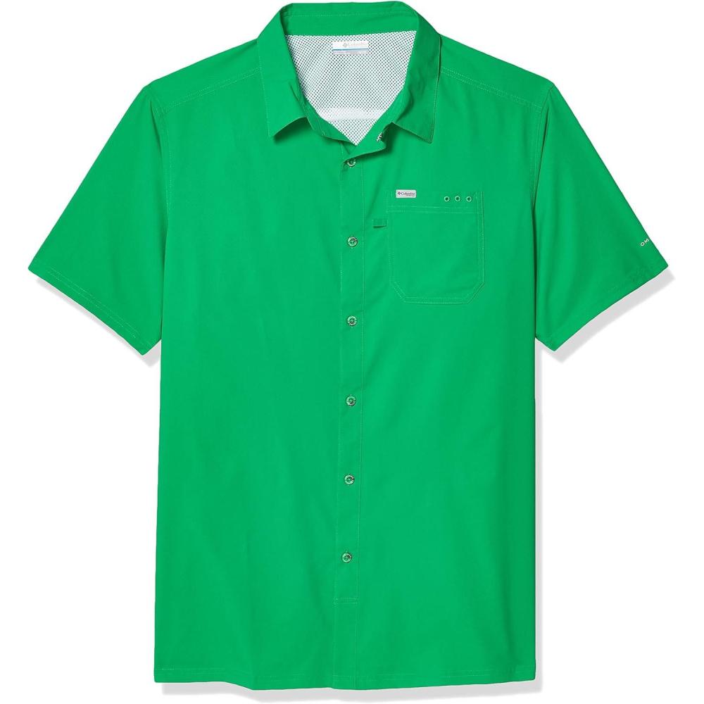 imageColumbia Mens Standard Slack Tide Camp ShirtDark Lime