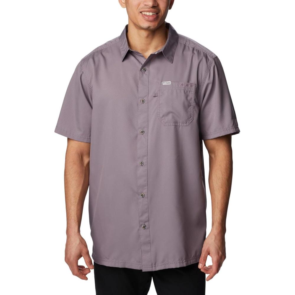 imageColumbia Mens Standard Slack Tide Camp ShirtGranite Purple