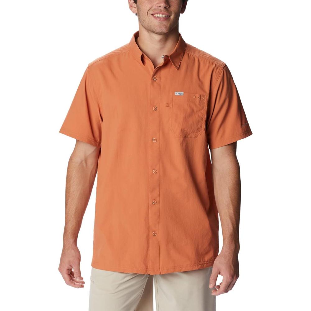 imageColumbia Mens Standard Slack Tide Camp ShirtIsland Orange