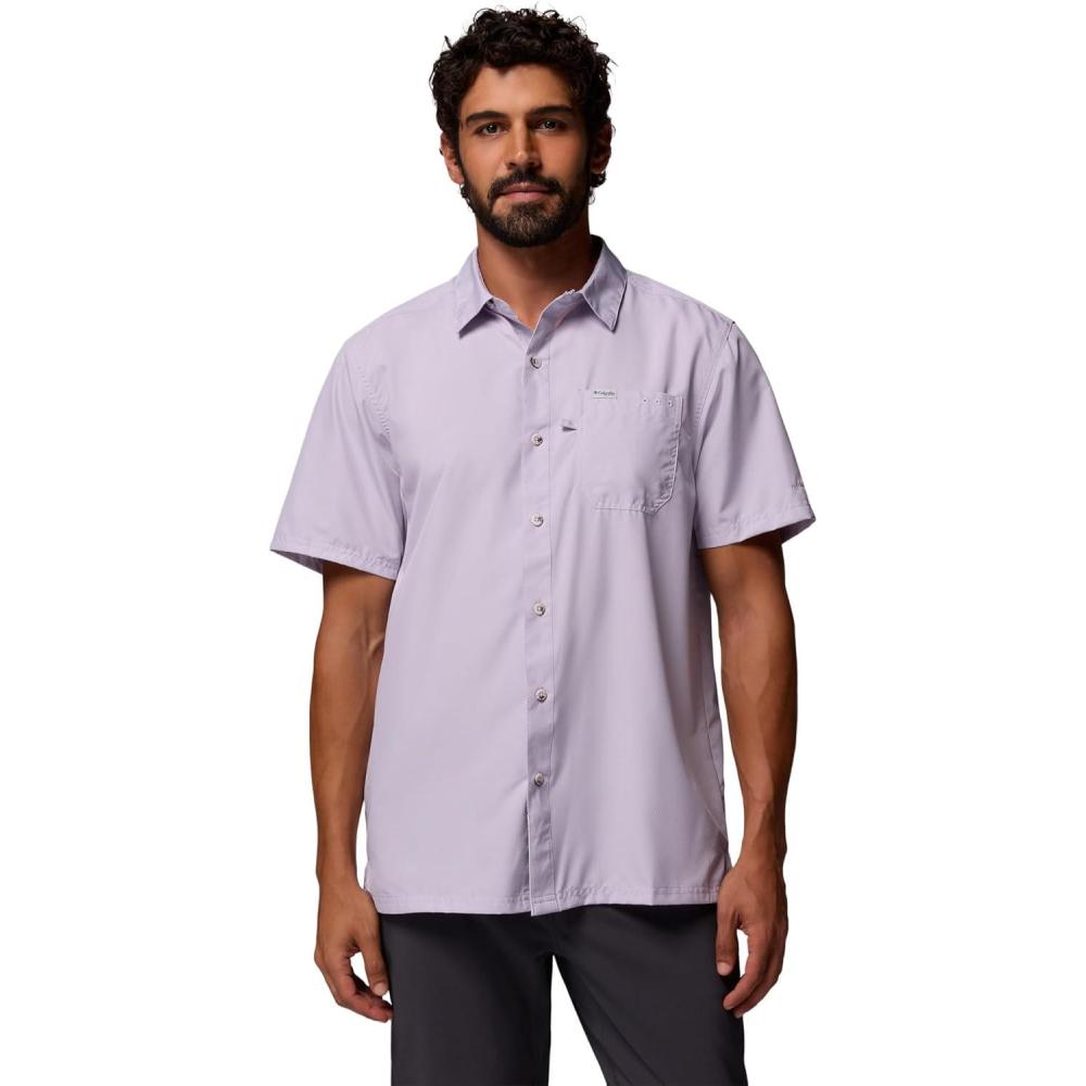 imageColumbia Mens Standard Slack Tide Camp ShirtLavender Pearl