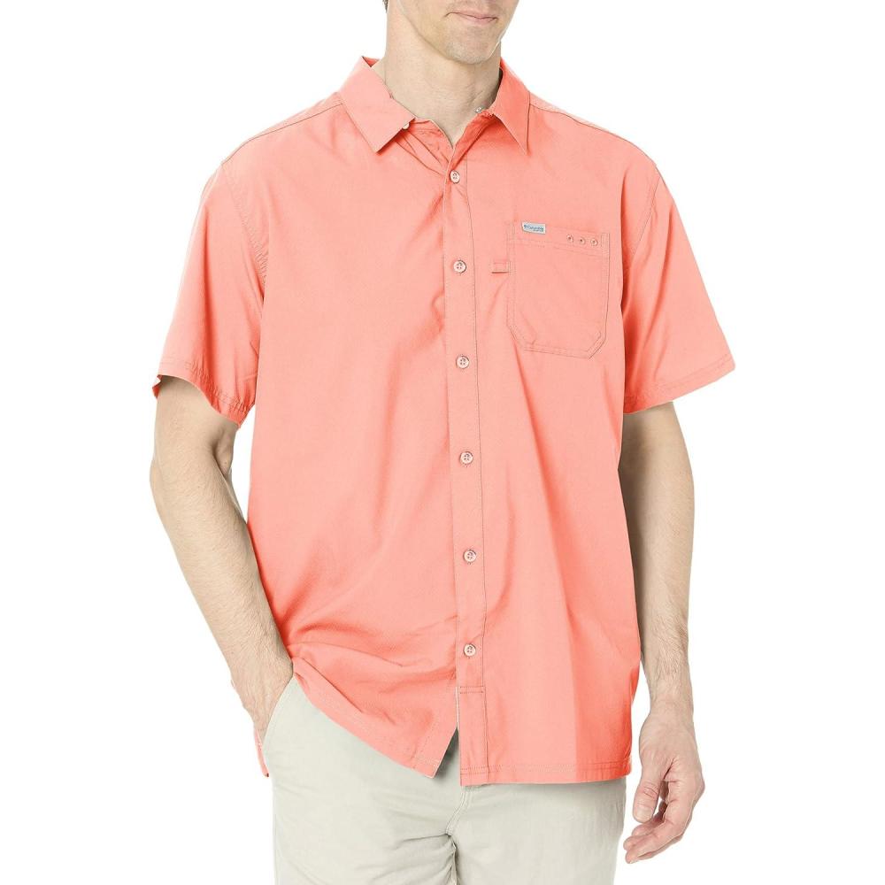 imageColumbia Mens Standard Slack Tide Camp ShirtSorbet