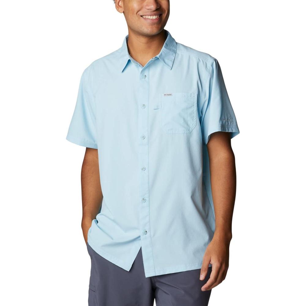 imageColumbia Mens Standard Slack Tide Camp ShirtSpring Blue