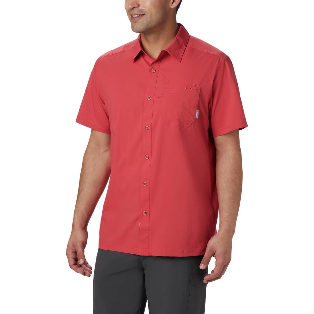 imageColumbia Mens Standard Slack Tide Camp ShirtSunset Red