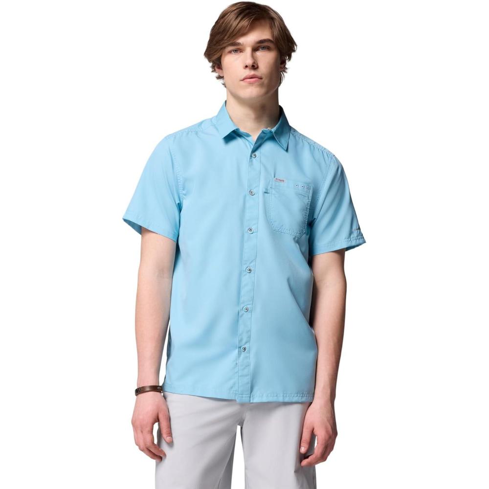 imageColumbia Mens Standard Slack Tide Camp ShirtVintage Blue