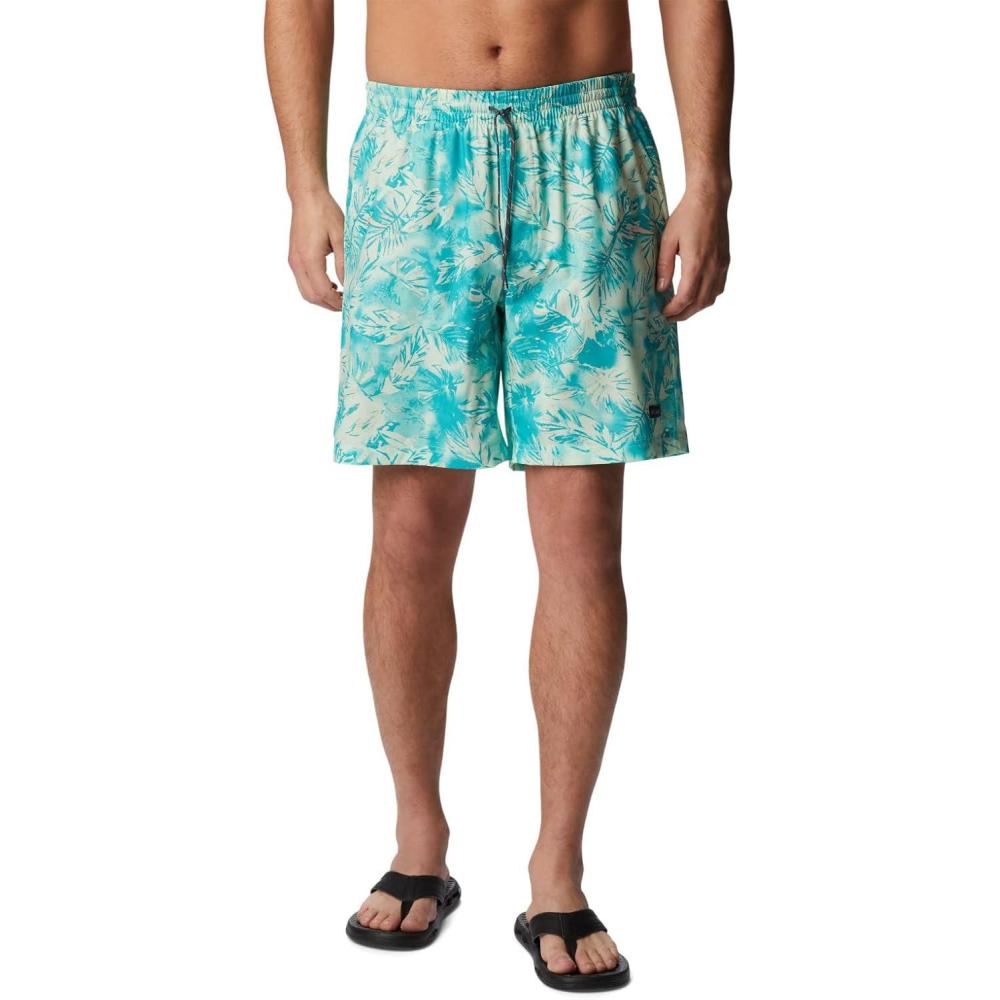 imageColumbia Mens Summertide Stretch Printed ShortIce Green Sketchy Paradise