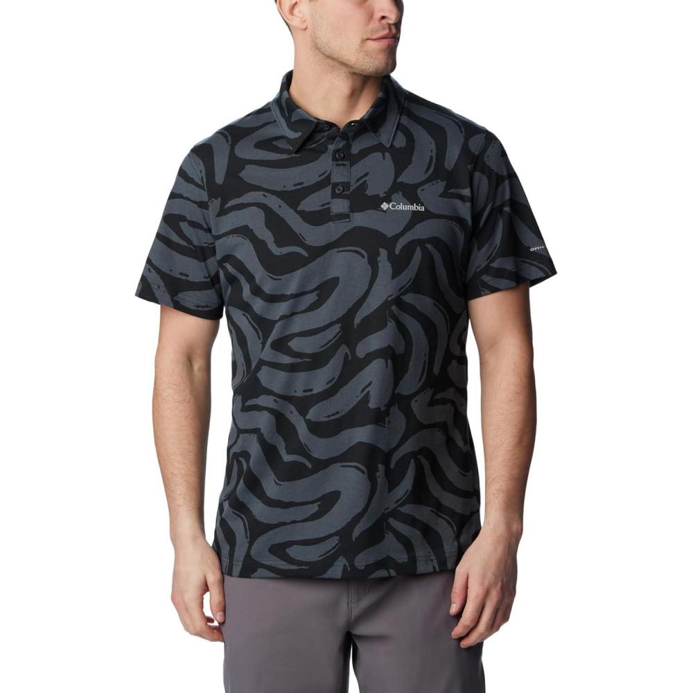 imageColumbia Mens Thistletown Ridge Polo Sp21Black Snowdrifts Print