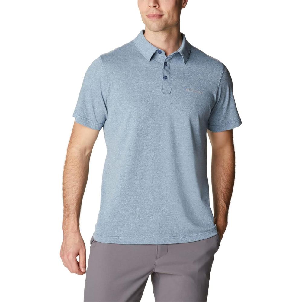 imageColumbia Mens Thistletown Ridge Polo Sp21Dark MountainSky Blue