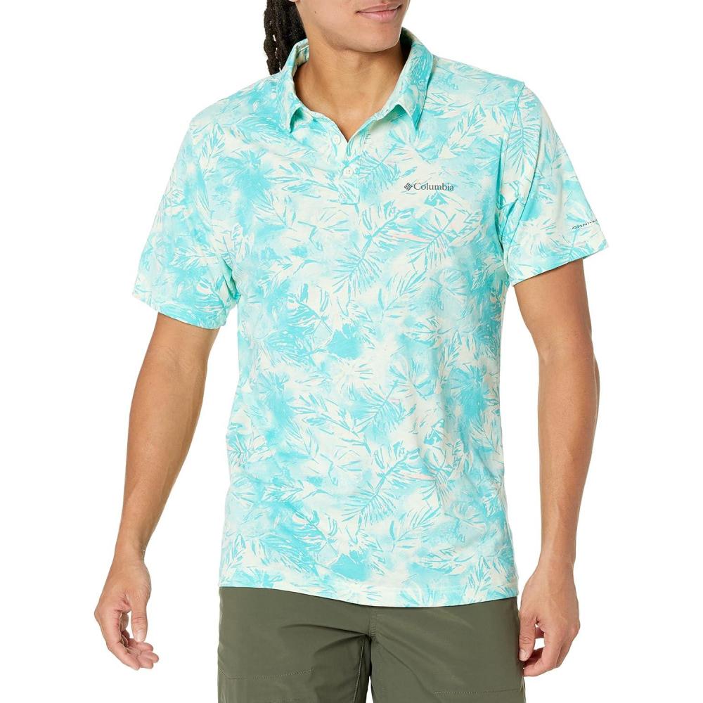 imageColumbia Mens Thistletown Ridge Polo Sp21Ice Green Sketchy Paradise