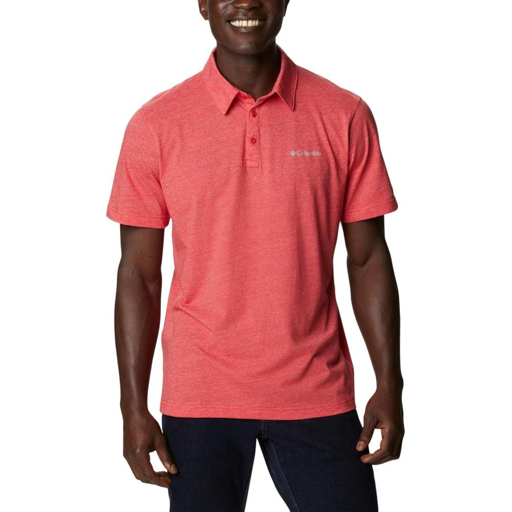 imageColumbia Mens Thistletown Ridge Polo Sp21Mountain Red Heather