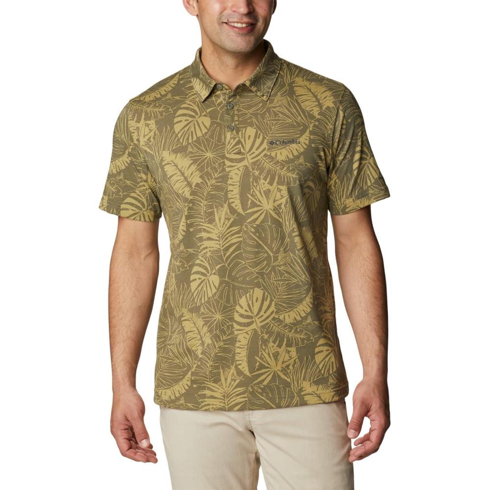 imageColumbia Mens Thistletown Ridge Polo Sp21Stone Green King Palms