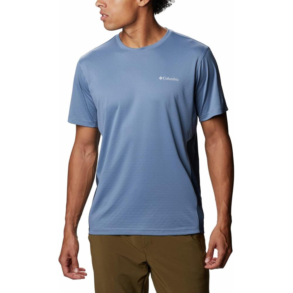 imageColumbia Mens Zero Ice CirroCool Short Sleeve ShirtBluestoneCollegiate Navy Heather
