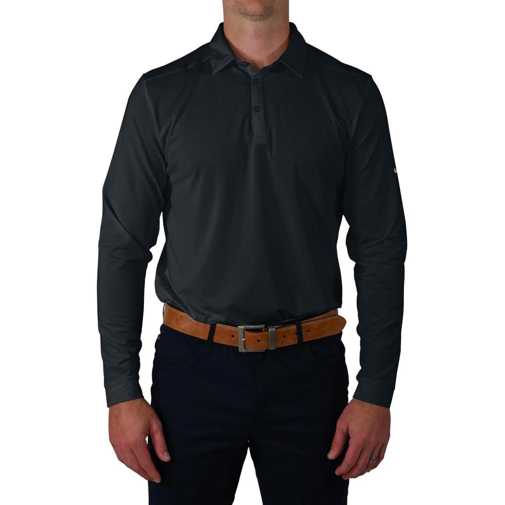 imageColumbia OmniWick Pin High Long Sleeve PoloMidnight Black