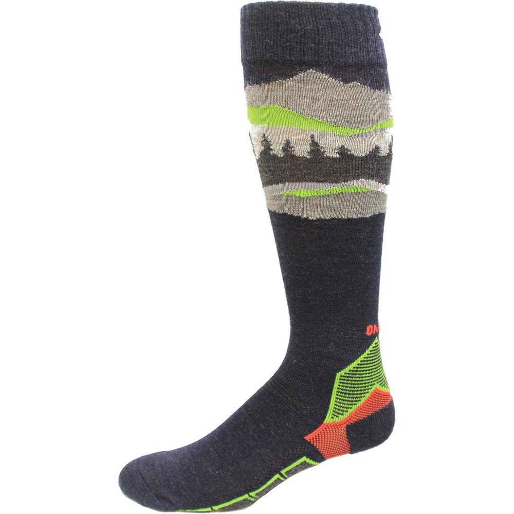 imageColumbia Unisexadult Omni Heat Ski Over the Calf Mountain Range Medium Weight Socks 1 PairBlackNuclear