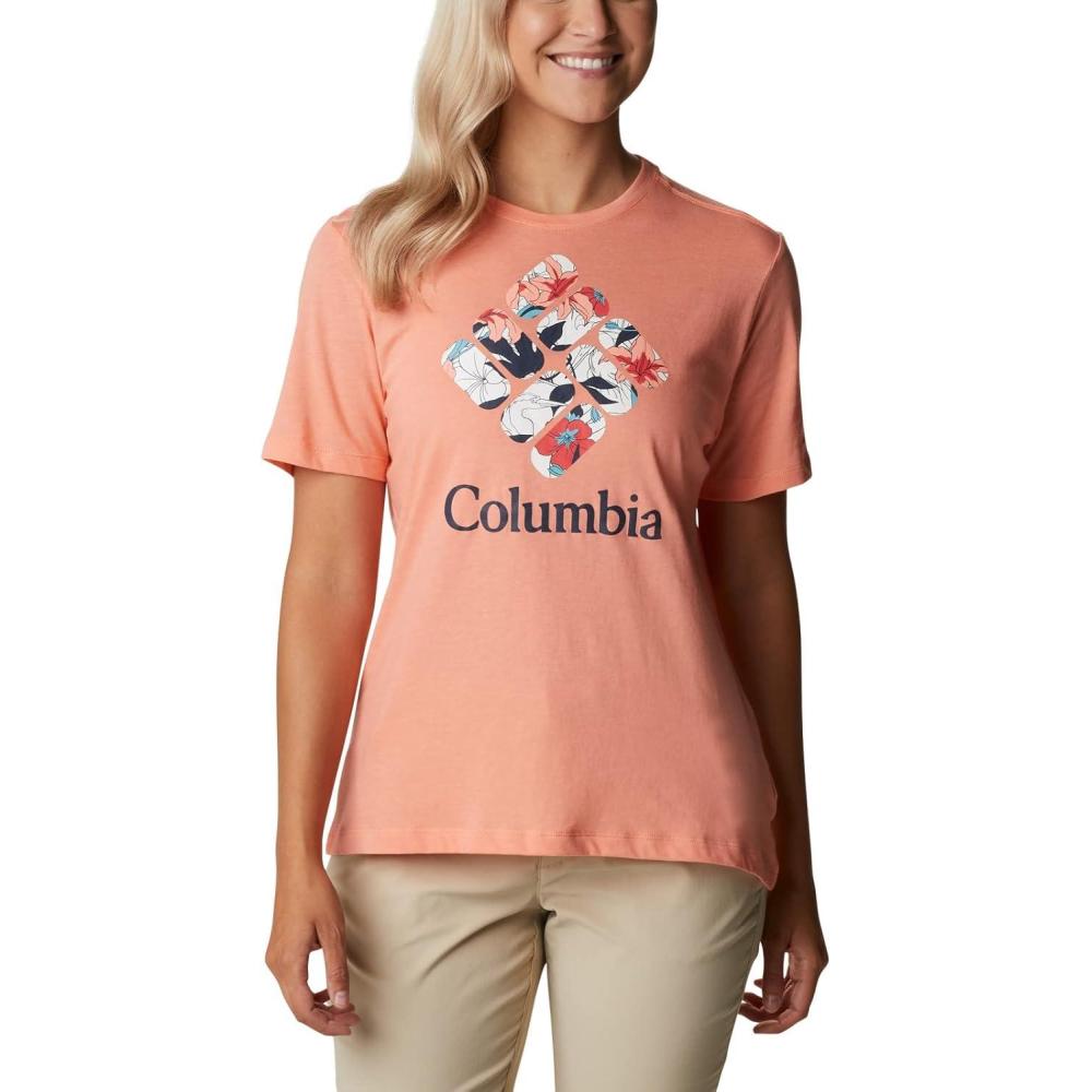 imageColumbia Womens Bluebird Day Relaxed Crew NeckBluebird Day Relaxed Crew NeckCoral Reef HeatherLakeshore Flora