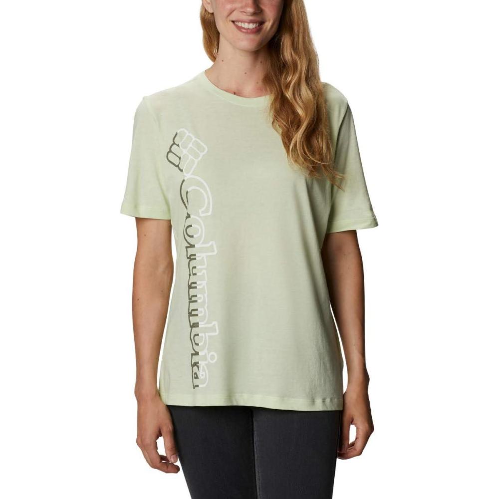 imageColumbia Womens Bluebird Day Relaxed Crew NeckBluebird Day Relaxed Crew NeckLight Lime HeatherOutlined Brand
