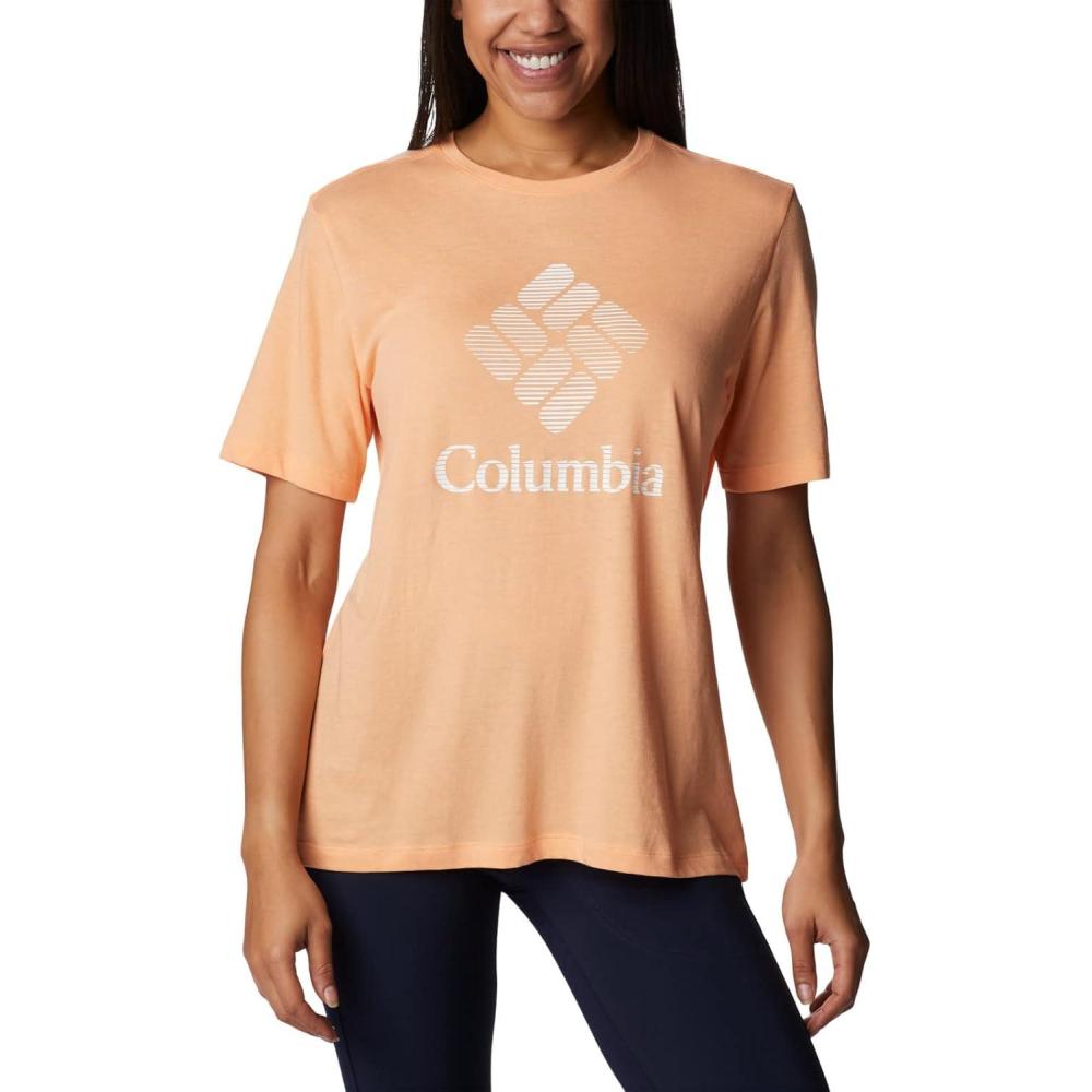 imageColumbia Womens Bluebird Day Relaxed Crew NeckBluebird Day Relaxed Crew NeckPeach HeatherCsc Stacked Graphic