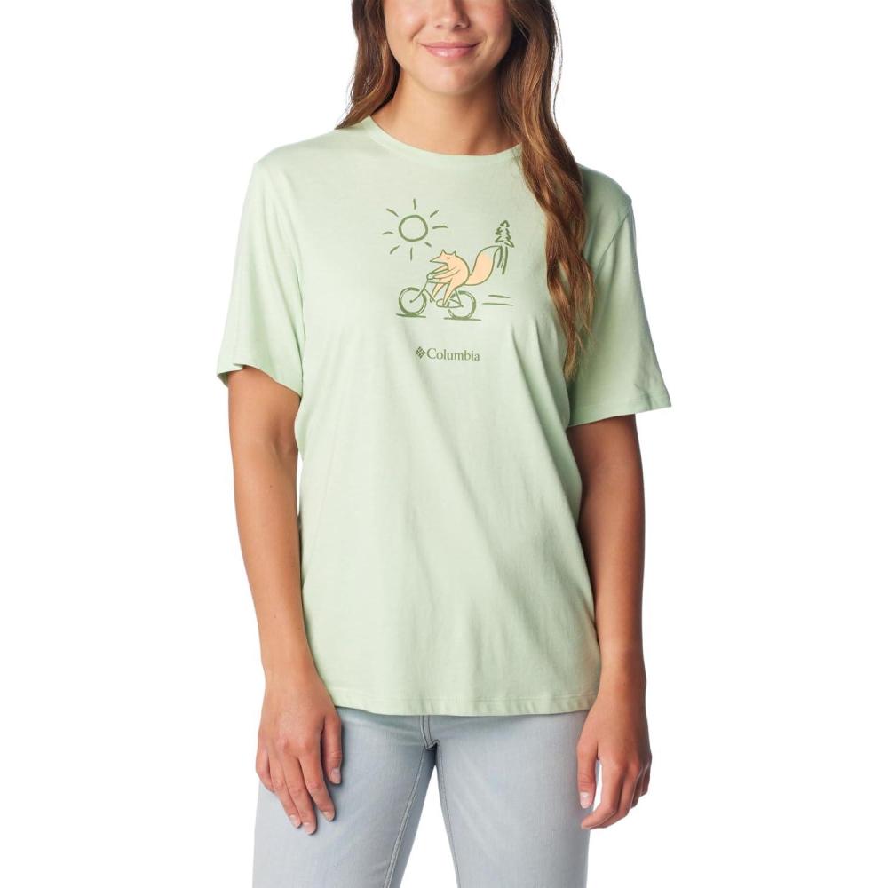 imageColumbia Womens Bluebird Day Relaxed Crew NeckBluebird Day Relaxed Crew NeckSage Leaf HeatherFoxy Peddle