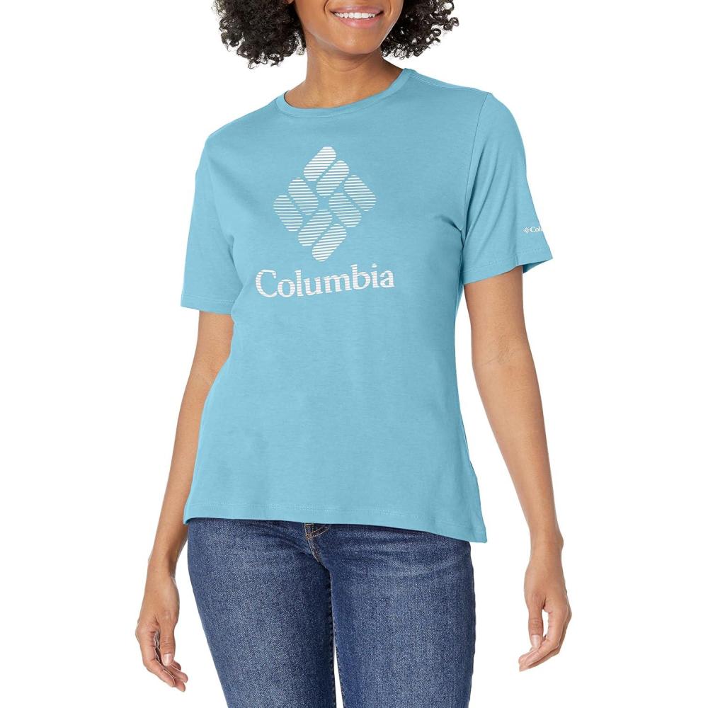 imageColumbia Womens Bluebird Day Relaxed Crew NeckBluebird Day Relaxed Crew NeckVista Blue HeatherCsc Stacked Graphic