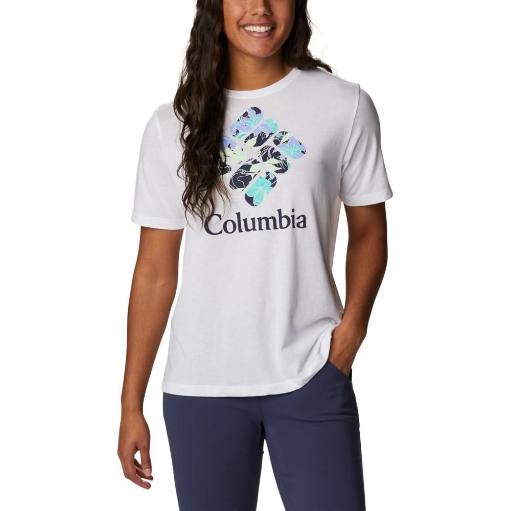 imageColumbia Womens Bluebird Day Relaxed Crew NeckBluebird Day Relaxed Crew NeckWhiteLakeshore Flora