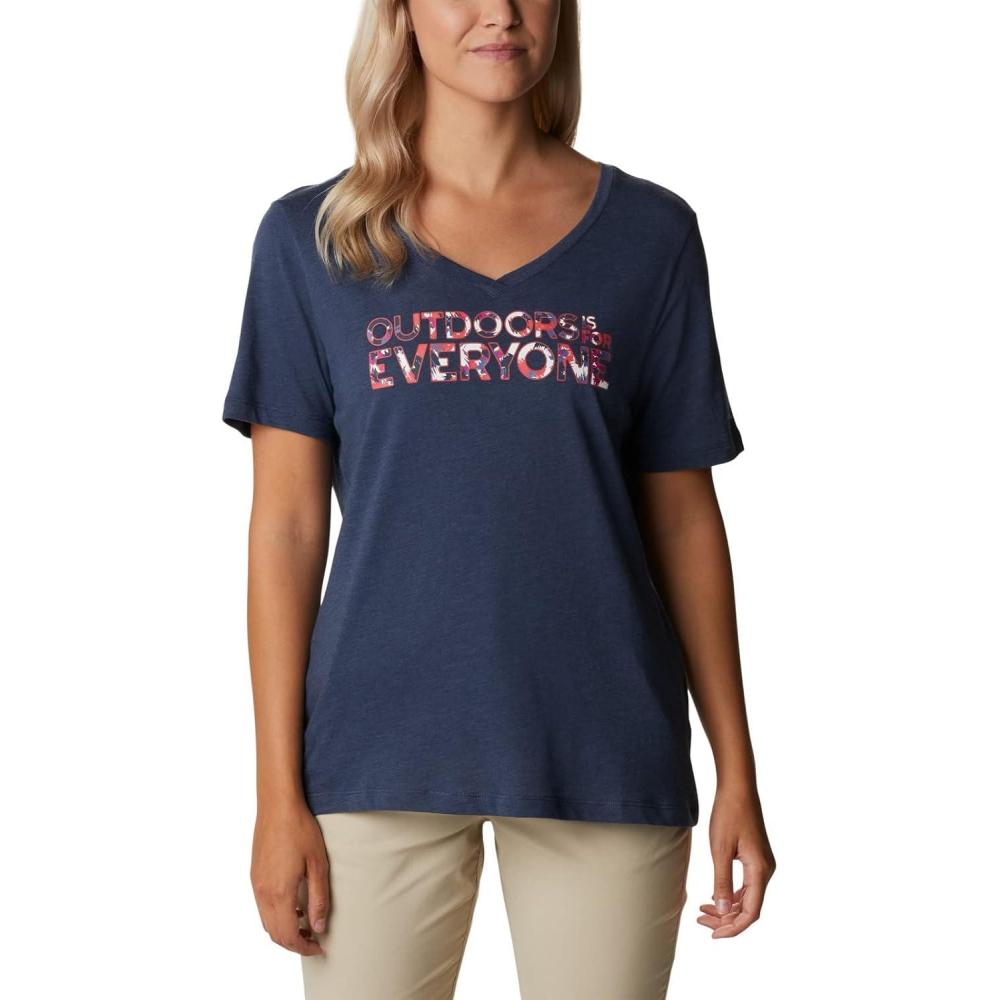 imageColumbia Womens Bluebird Day Relaxed V NeckNocturnal HeatherBe Outdoors