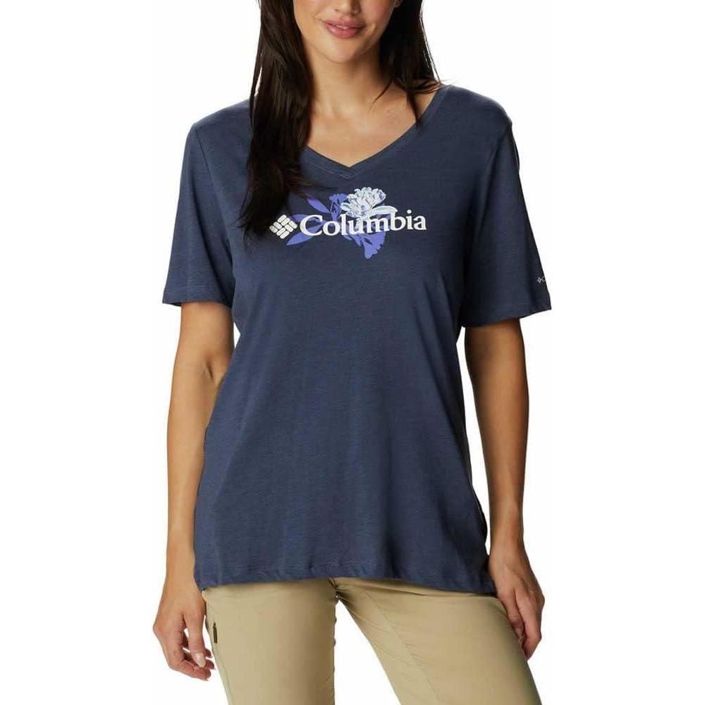 imageColumbia Womens Bluebird Day Relaxed V NeckNocturnal HeatherJubilant Flower Graphic