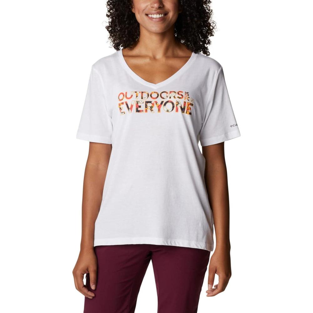 imageColumbia Womens Bluebird Day Relaxed V NeckWhiteBe Outdoors