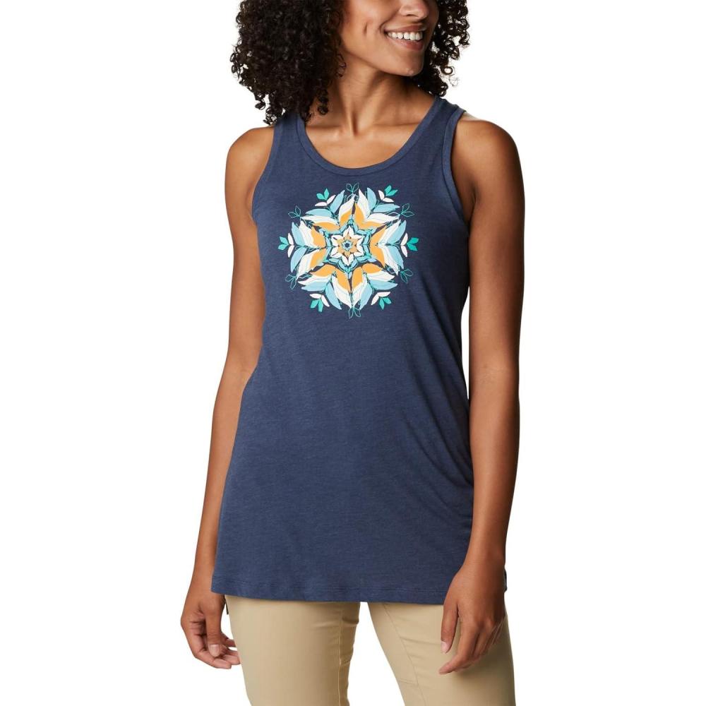 imageColumbia Womens Bluff Mesa TankCami ShirtNocturnal HeatherFloral Leafscape