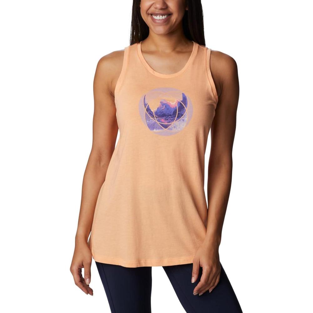 imageColumbia Womens Bluff Mesa TankCami ShirtPeach HeatherMindful Meditation Graphic
