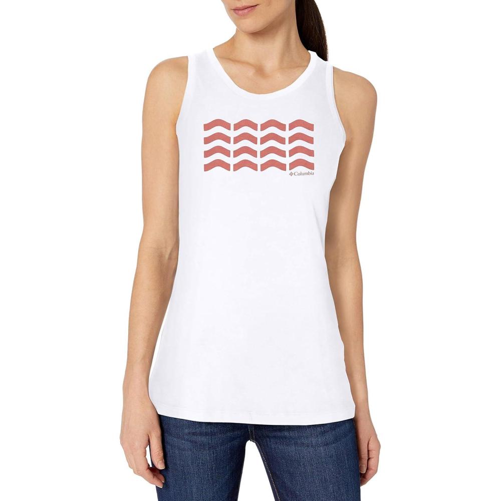 imageColumbia Womens Bluff Mesa TankCami ShirtWhite Heather Wavy Way